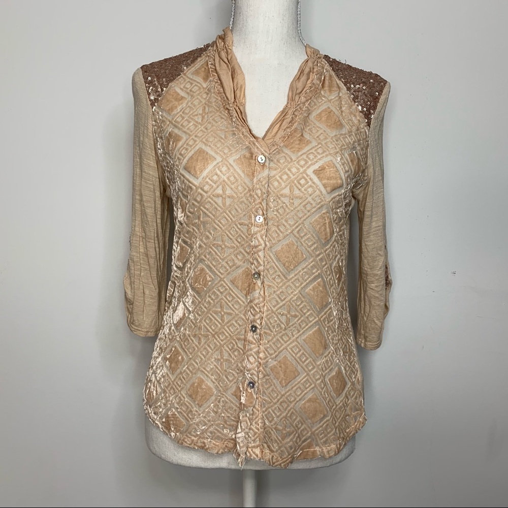 Sheer button down blouse